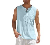 LAOSU Débardeur Sans Manches Pour Homme, Coton Minceur, Sport Gym Tee Shirt À Personnaliser, Quick Dry T-Shirt Kaki, Tank