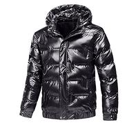 LAOSU Doudoune Hiver Homme Chaude Veste Brillant Avec Capuche Épais Grande Taille Matelassée Confort Couleur Uni Mode Manteau De Ski Zippé Jacket Manche Longue Blouson Casual Marque Classique Coat