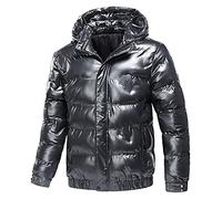 LAOSU Doudoune Hiver Homme Chaude Veste Brillant Avec Capuche Épais Grande Taille Matelassée Confort Couleur Uni Mode Manteau De Ski Zippé Jacket Manche Longue Blouson Casual Marque Classique Coat