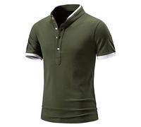 LAOSU Homme Polo Manche Courte Imprimé Pas Cher Tee Shirt Personnalisé Homme Casual Mode Chemise Col Boutonné Ample Revers Travail Classique Pullover Simple Beau Hauts Confort Décontracté Tops