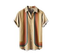 LAOSU Hommes Funky Hawaïenne Chemises,Manches Courtes Chemise,Fashion Chemise Homme,Chemise A Carreau Rouge Et Noir,Chemise Bleu Electrique Homme,Serre Manche Chemise,Chemise en Soie Homme