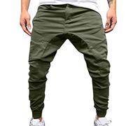 LAOSU Jogging Grande Taille Homme Pantalon Souple Homme Jogging Chic Homme Streetwear Workout Pantalon Noire Homme Cargo Cordon Jean Balloon avec Poches Taille Élastique Chino Kaki