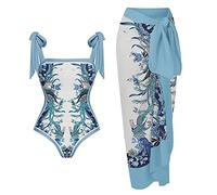 LAOSU Maillot De Bain Femme Ronde 2 Pieces,D'Été Maillot De Bain 1 Pièce String,Maillot De Bain avec Jupette,Maillot De Bain Femme Amincissant,Maillot De Bain en Laine,Maillot De Bain De Qualité