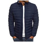 LAOSU Manteau Parka Homme Hiver Chaud Veste en Anglais Outerwear Couleur Unie Noir Zippé Manches Longues Sans Capuche Pas Cher