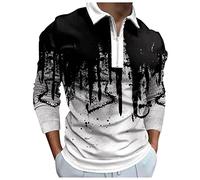 LAOSU Polo A Manche Longue Simple Homme Rouge éLéGant marinière Marque De Luxe Contrastante Quotidien Haut Gamme R, Blanc, (eAzRh2MNE)