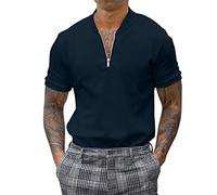 LAOSU Polo Classique Manches Courtes Été Polo Homme,Décontractée Vêtements Polo,Polo Baseball,Polo Homme Rugby,Chemise Blanc Cassé,Polo Col Mao