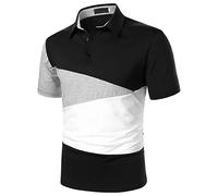 LAOSU Polo Col Officier Chic Homme Manche Courte Rugby Classe Bleu Meilleur