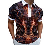 LAOSU Polo De Golf pour Homme Manches Courtes Polo sans Col Chemises Homme 3XL Mode Casual Polos Homme Grande Taille Slim-Fit Chemise A Bouton De Manchette Homme Polo Homme