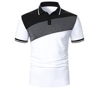 LAOSU Polo De Travail Manche Courte Décontracté Mode Polo Homme Année 50 Polo Vetement Homme Chemise De Smoking Homme Chemise en Lin Bleu Pas Cher Classique Polo Zippé Homme Léger Habillé Tee Shirt