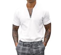 LAOSU Polo De Travail Manches Courtes Été Polo Homme,Décontractée Polo Imprimé Homme,Polo Tennis,des Polos,Chemise en Daim Homme,Polo Rouge Homme