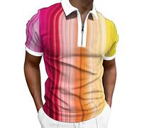 LAOSU polo eponge homme oversize mariniere xxl manche Courte vintage marque col mao noir de #112-rose Vif L