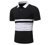 LAOSU Polo Homme Bleu Marine Violet Gris Foncé Original Habit Vêtements Rayure Polos Grande Taille Slim Fit Style Vintage, 10-vin, 3XL