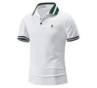 LAOSU Polo Homme Manche Courte Manches Courtes Rugby Rouge Marque Vêtement Vetement Golfeur, Polo-FR220413-22, #005-blanc, L