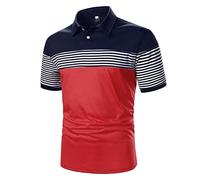 LAOSU Polo Homme Manche Courte Mode Imprimé Chemise Col Boutonné Homme Ample T-Shirt Casual Revers Travail Pullover Simple Classique Beau Hauts Confort Stretch Marque Décontracté Tops 13-vin L