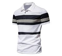 LAOSU Polo Homme Manche Longue Mode Imprimé Chemise Col Boutonné Ample T-Shirt Casual Revers Travail Pullover Simple Classique Beau Hauts Confort Stretch Marque Décontracté Tops 04-noir XXL