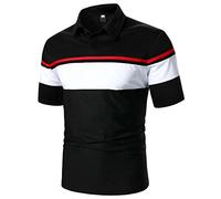 LAOSU Polo Homme Manches Courtes Décontractés Col Zippe Mode Vintage Pas Cher Imprimé Golf Grande Taille Confort Tee Shirt Hauts Sport T-Shirt Casual Streetwear Printemps Été Beau Chic XXL Marine