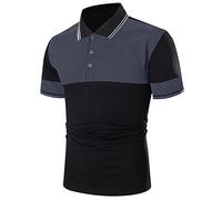 LAOSU Polo Homme Manches Courtes Mode Grande Taille Imprimé Patchwork Col Boutonné Hauts Décontractés Confort Golf Chic Casual Sport Beau T-Shirt Tee Shirt Printemps Été Pas Cher Streetwear Tops