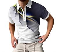 LAOSU Polo Homme Manches Courtes Mode Grande Taille Imprimé Patchwork Col Boutonné Hauts Décontractés Confort Golf Chic Casual Sport Beau T-Shirt Tee Shirt Printemps Été Pas Cher Streetwear Tops