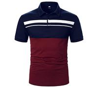 LAOSU Polo pour Homme Manche Courte Décontracté Mode Polo Polyester Homme Polo Coton Homme Chemise Rayee Bleue Chemise Bariolée Homme Pas Cher Classique Polo Homme Slim Fit Léger Habillé Tee Shirt