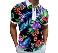 LAOSU Polo pour Homme Manches Courtes Polo De Marque Chemise Cool Homme Mode Casual Polo Bleu Roi Slim-Fit Chemise Boutons De Manchette Polo Homme Coton