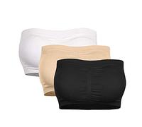 LAOSU Soutien Gorge sans Bretelles Femme sans Armature Yoga Lingerie Maintien Mode sans Couture Bra Pas Cher Sous Vetements Brassière Chic Grande Taille Sports Féminin Confort Sexy Classique Lot de 3
