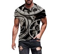 LAOSU T-Shirt Manches Courtes Homme Tops Décontractés Humour Chic Col Rond Fitness Pas Cher Streetwear Personnalisé Mode Vintage Sport Tshirt Tee Shirt Hauts Beau Grande Taille Casual Été Imprimé 3D