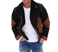 LAOSU Veste De Travail Homme Blouson,Veste Moto Legere,Bomber Kaki,Parka Moto,Manteau Ecossais,Blouson Cuir Marron