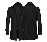 LAOSU Veste Softshell Homme Hiver Bombers Chauffant en Cuir Velours Manteau de Ski Sans Manche Noir