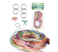LAOYE 40 Pcs Scoubidou Fil Paillettes 10 Couleurs Fils a Scoubidous Pailletés Kit de Loisir Créatif Jeu de Récréation Cadeau pour Bracelet Porte-clés