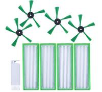 LAOYE 9 Pcs Rechange Accessoires pour Robot aspirant compatible avec Vorwerk Kobold VR200 VR300 - Rechange 4 Filtres d'allergie HEPA 4 brosses latérales 1 brosse