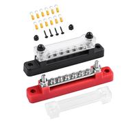 LAOYE Barre de distribution 12 V-48 V CC - 150 A - Rouge et Noir - 6 positions - 6 pôles - Vis - Nylon, Polycarbonate (PC) - Montage panneau - Distributeur