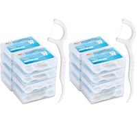 LAOYE Fils Dentaires 400 Pcs Porte Fil Dentaire avec Manche Cure Dents Plastique Lot de 16 Dental Floss Picks Fils Interdentaires
