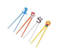 LAOYEFACAI 4 Paires de Baguettes pour Enfants, Aide Baguettes avec Support pour Débutants, Panda conçu Manger Baguettes, tête Amovible, Convient aux Enfants de plus de trois ans