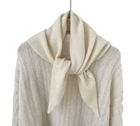 LAOYEFACAI Écharpe pour femme d'hiver Écharpe en laine douce triangulaire unie Foulard Tricots chauds et écharpes Cadeaux pour femmes Grande légère (Beige)