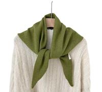LAOYEFACAI Écharpe pour femme d'hiver Écharpe en laine douce triangulaire unie Foulard Tricots chauds et écharpes Cadeaux pour femmes Grande légère (Green)