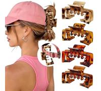 LAOYEFACAI Lot de 4 Pinces à Cheveux pour Casquettes Baseball | Compatible Trucker, Cheveux Épais, Pour Femme, Bijou Cheveux