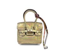 LAOYEFACAI Mini pendentif de sac à main Joli porte-clés en cuir Breloque pour sac à main Parfait pour les femmes Joli étui pour écouteurs pour les femmes (Or)