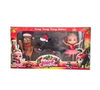 LaoZan 3Pcs Figurine Collection Tralalero Tralala Italian Brainrot Jouet Tung Tung Tung Sahur Figure Cadeau d'anniversaire et Figurine