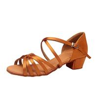 LaoZan Chaussures Danse de Salon Femmes Sandales de Danse pour Salsa Latine Tango Enfant Filles Chaussure a Talon (comme l'image#1, Taille 35)