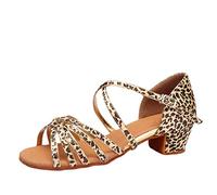 LaoZan Chaussures Danse de Salon Femmes Sandales de Danse pour Salsa Latine Tango Enfant Filles Chaussure a Talon (comme l'image#2, Taille 34)