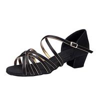 LaoZan Chaussures Danse de Salon Femmes Sandales de Danse pour Salsa Latine Tango Enfant Filles Chaussure a Talon (Noir#2, Taille 41)