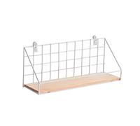 LaoZan Décoration Intérieure Tablettes Murales Etagères Flottantes en Bois et Fil de Fer Étagère Murale pour Salon Chambre Bureau ou Cuisine (Blanc#2,49 * 12 * 15cm)