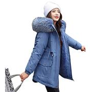 LaoZan Femme Cordon de Serrage Taille Manteau Jacket Court Veste à Capuche Fourrure Fausse Chaud Doudoune Parka (Style 7,3XL)