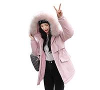 LaoZan Femme Cordon de Serrage Taille Manteau Jacket Court Veste à Capuche Fourrure Fausse Chaud Doudoune Parka (Style 3,3XL)