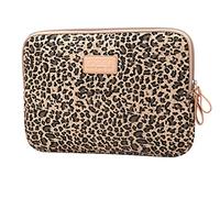 LaoZan Léopard Housse pour ordinateur portable Sac de transport Pochette Sacoche pour 6.5-15 Pouces ipad/Ultrabook/Netbook 12" Leopard marron