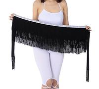 LaoZanA Femme Professionnel Triangle Tribal Ceinture De Danse Orientale Belly Dance danse mit tassel One Size Noir