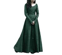 LaoZanA Femme Robe Médiévale Manche Longue Costume Princesse Renaissance Déguisement Vert 5XL