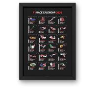Lap Legends Impression du programme de course 2026 dans un cadre noir A4 - Cadeau pour les fans de F1