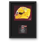 Lap Legends Lewis Hamilton 2025 Affiche encadrée avec signature numérique reproduite (rouge)