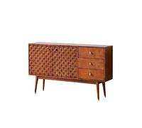LAPADULA Armoire Console Table de Rangement d'entrée rétro en Bois Massif 140 x 45 x 86 cm, Commode de Salon carrée, Meuble de Rangement Moderne Meuble de Rangement Buffet